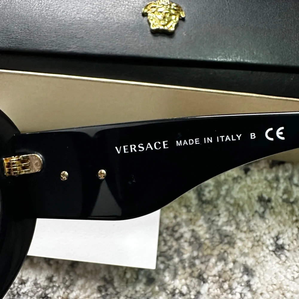 Versace Black Sunglasses with Gold Accent - Picture 4 of 9
